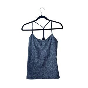 Lululemon Racerback Tank Top Women’s Heather Gray Charcoal 8 Logo Run Stretch